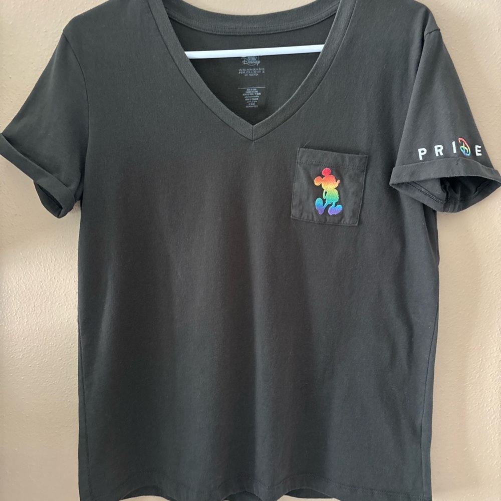 Disney Pride Gray V-Neck T-Shirt - Picture 2 of 6